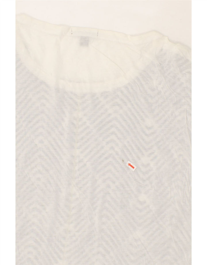 J. CREW Womens Blouse Top UK 16 Large White Chevron Cotton Vintage J. Crew and Second-Hand J. Crew from Messina Hembry 