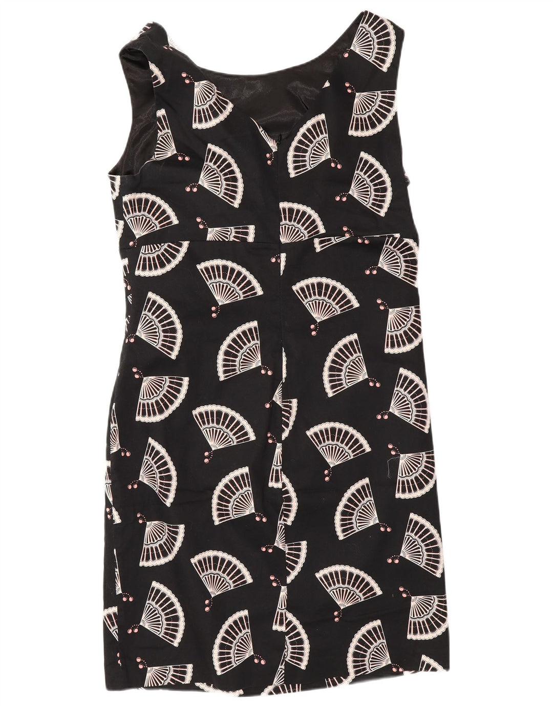Vestido feminino Oasis com bainha sem mangas com padrão abstrato Reino Unido 16 grande preto