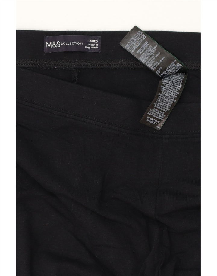 Leggings femininos MARKS & SPENCER Reino Unido 14 grandes de algodão preto