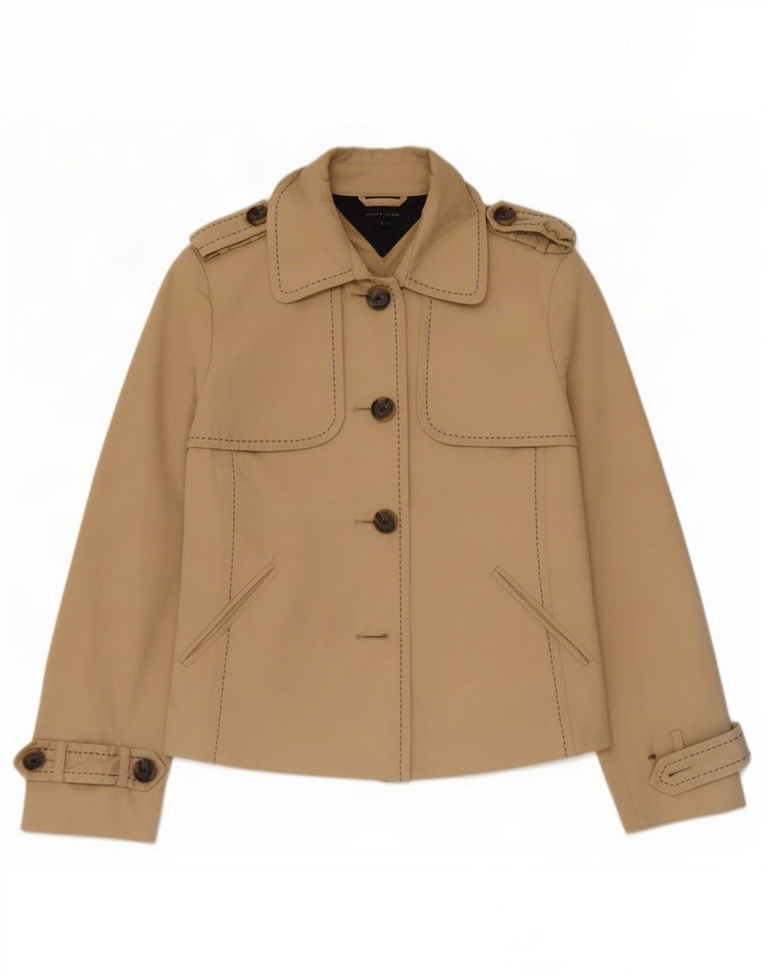 Jaqueta militar feminina Tommy Hilfiger Reino Unido 10 algodão bege pequeno