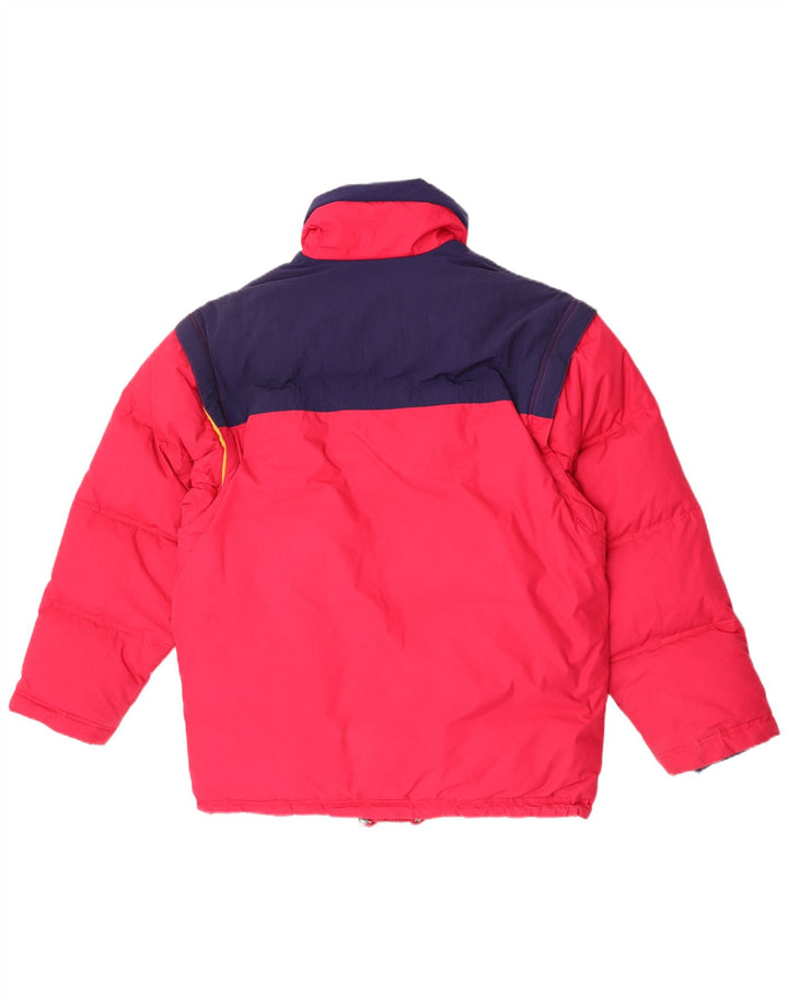 Jaqueta masculina Diadora Loose Fit acolchoada UK 36 poliéster colorblock vermelho pequeno