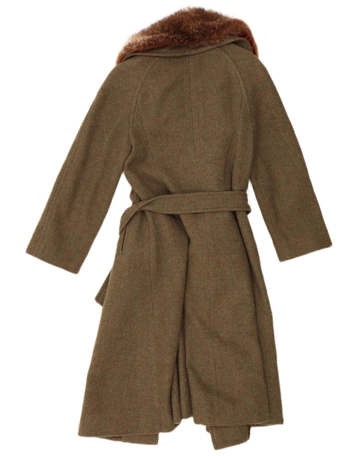 Sobretudo feminino Aquascutum UK 10 pequeno caqui nova lã