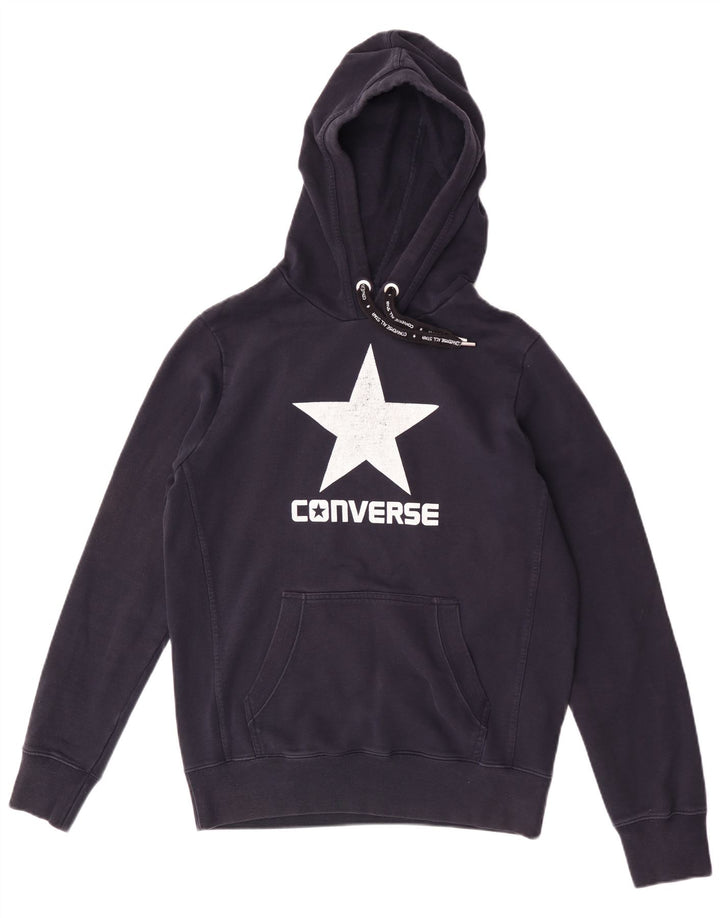 Converse masculino gráfico moletom com capuz médio algodão azul marinho