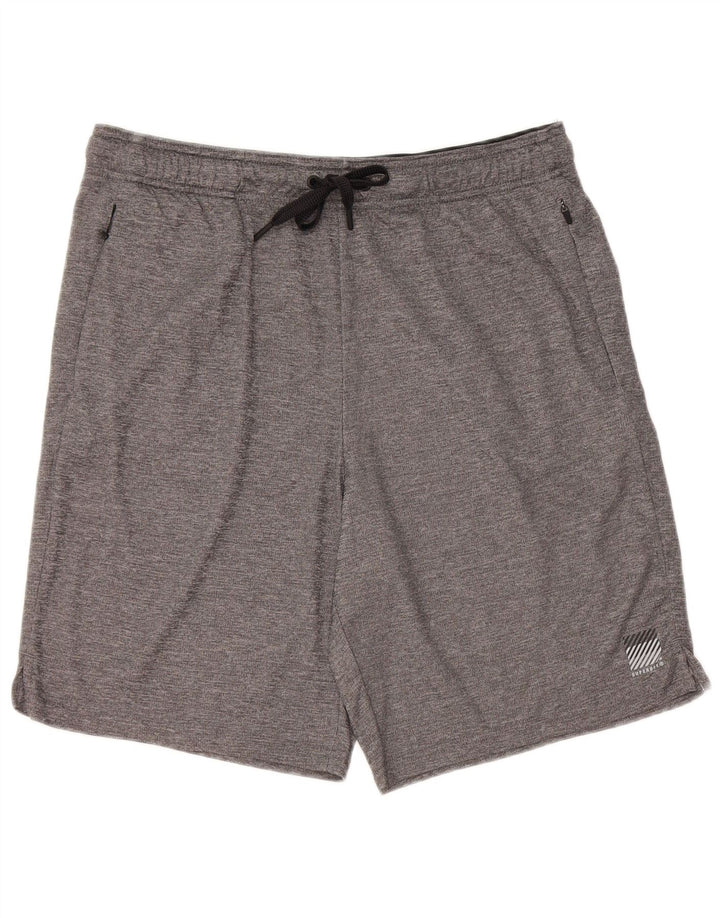 Shorts esportivos masculinos SUPERDRY grande poliéster manchado cinza
