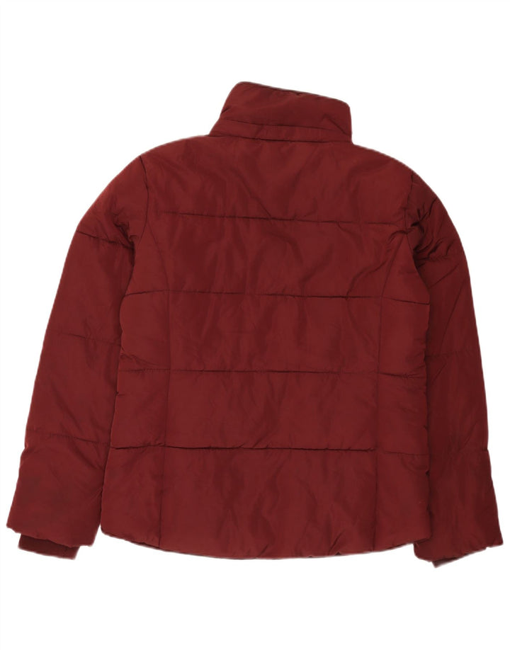 Jaqueta acolchoada superdimensionada feminina Topshop Reino Unido 8 poliéster pequeno Borgonha