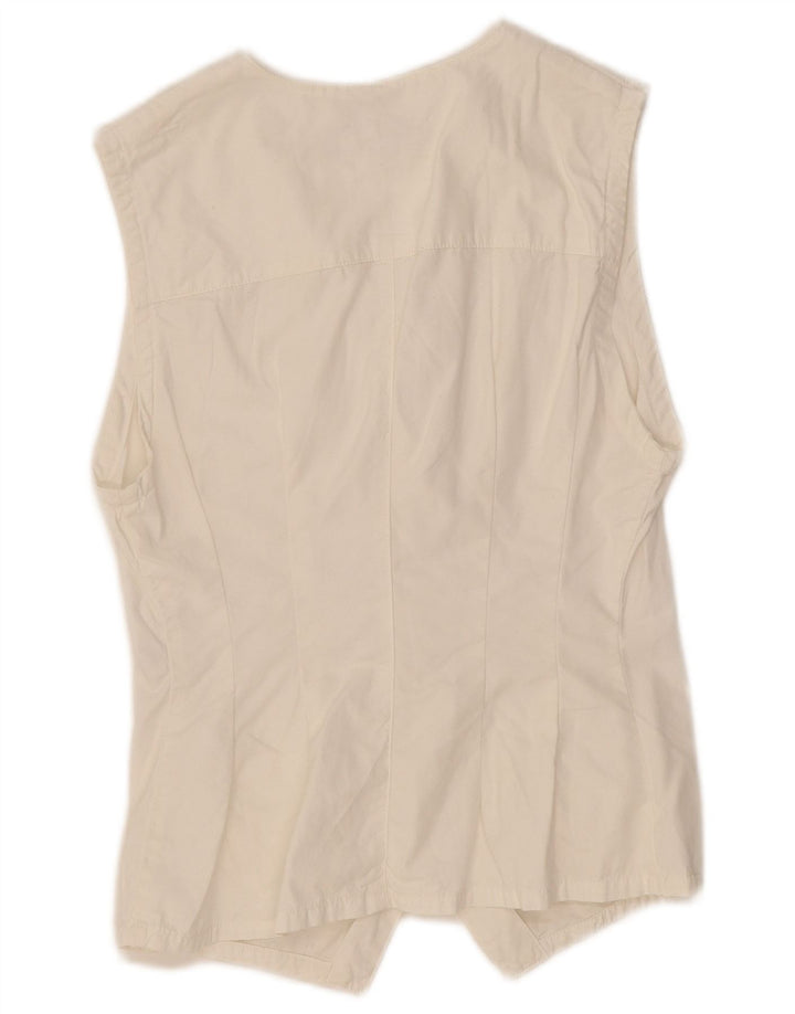 Colete feminino RENE LEZARD UK 12 algodão branco médio