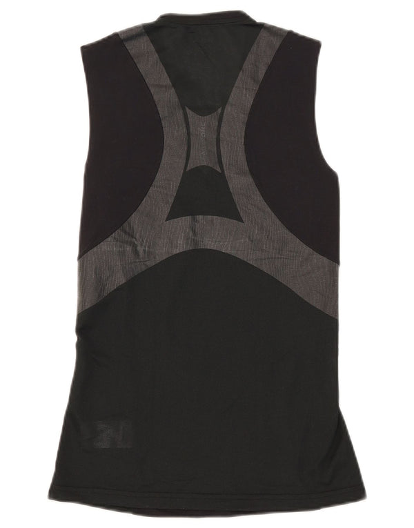Reebok Womens Vest Top UK 12/14 Médio Preto Colorblock Algodão