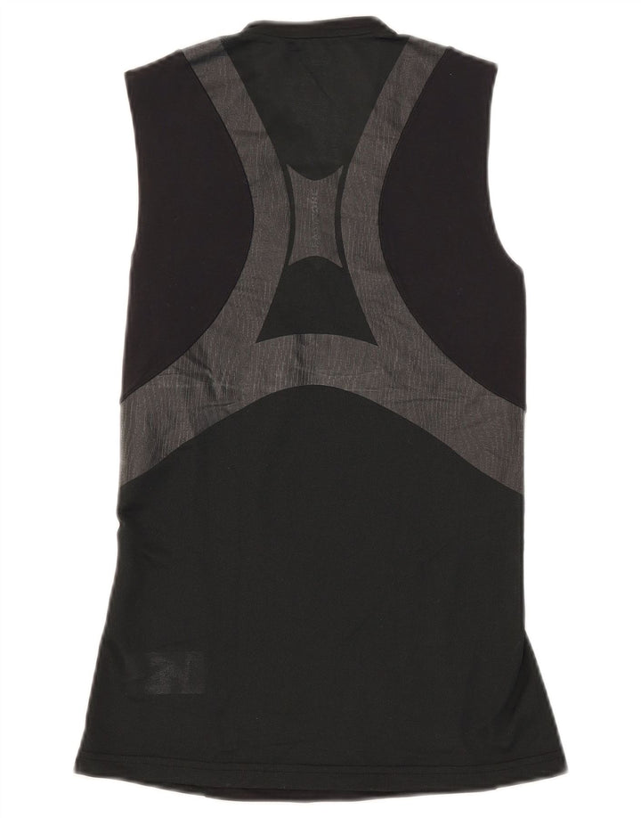 Reebok Womens Vest Top UK 12/14 Médio Preto Colorblock Algodão
