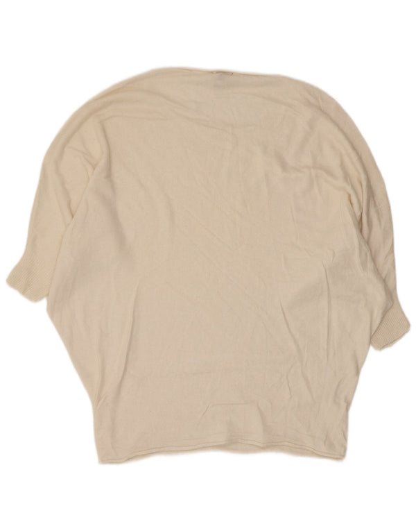 Suéter feminino Phase Eight Batwing com gola canoa UK 10 pequeno off white