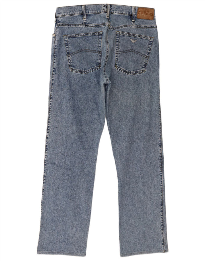 Calça jeans reta masculina Armani W34 L30 algodão azul