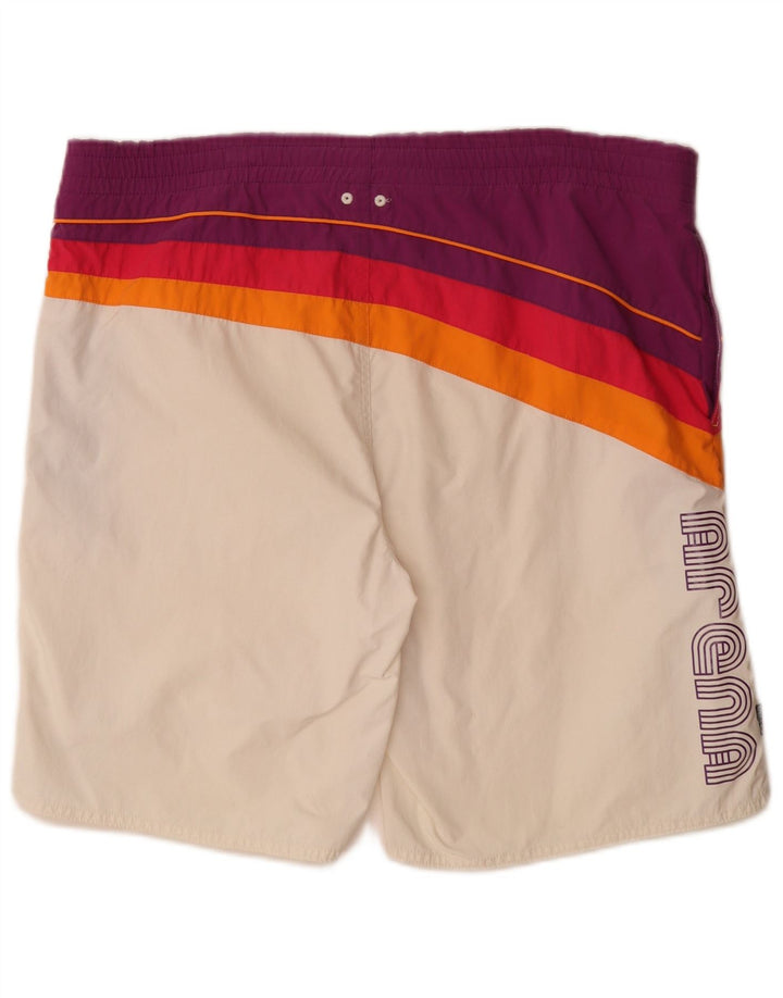Arena Mens Graphic Natação Shorts Grande Branco Colourblock Poliamida