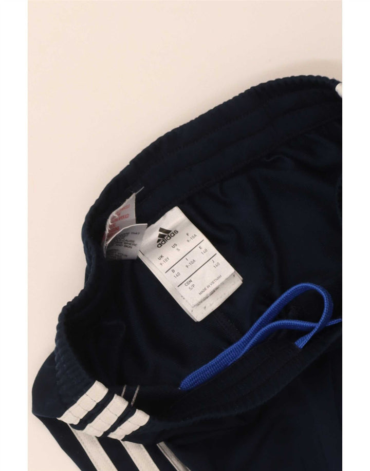 Adidas meninos calças de treino joggers 9-10 anos azul marinho poliéster