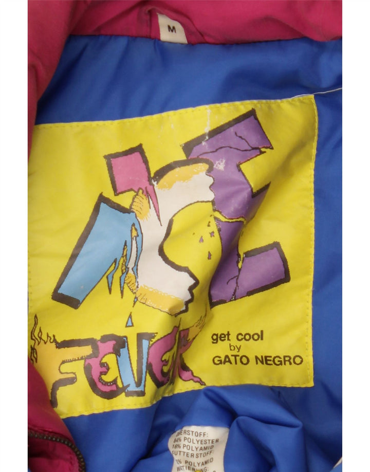 FEVER Mens Anorak Jacket UK 38 Poliéster Colourblock Azul Médio