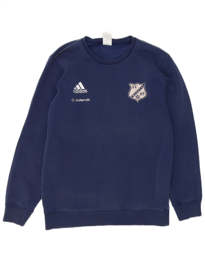 Adidas masculino gráfico moletom jumper médio azul marinho algodão