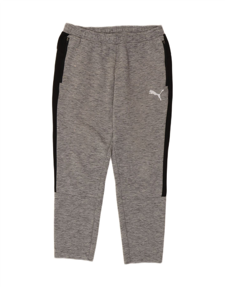 Calça de treino masculina Puma grande cinza colorblock algodão