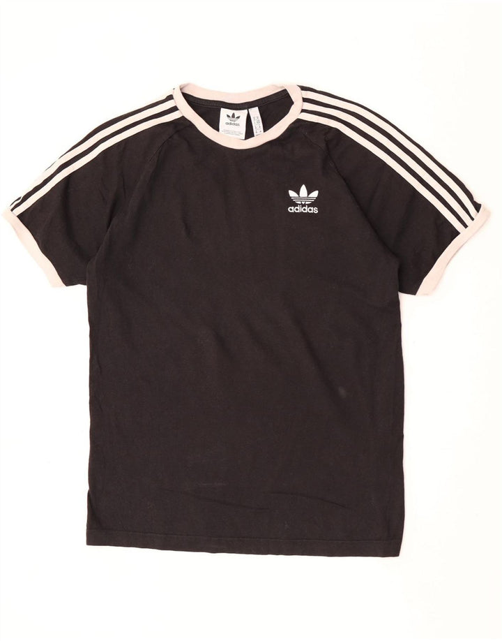 Adidas Mens Camiseta Top Médio Algodão Preto