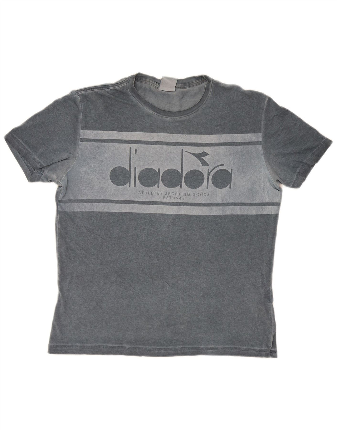 Camiseta gráfica masculina Diadora Top cinza médio algodão