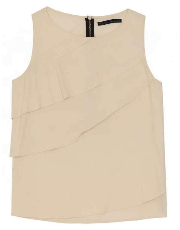 Blusa feminina sem mangas Zara Top UK 18 XL Bege