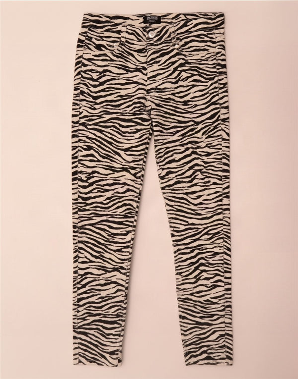Zara Calça Jeans Skinny Trafaluc Feminina EU 40 Médio W30 L27 Preto Animal Print