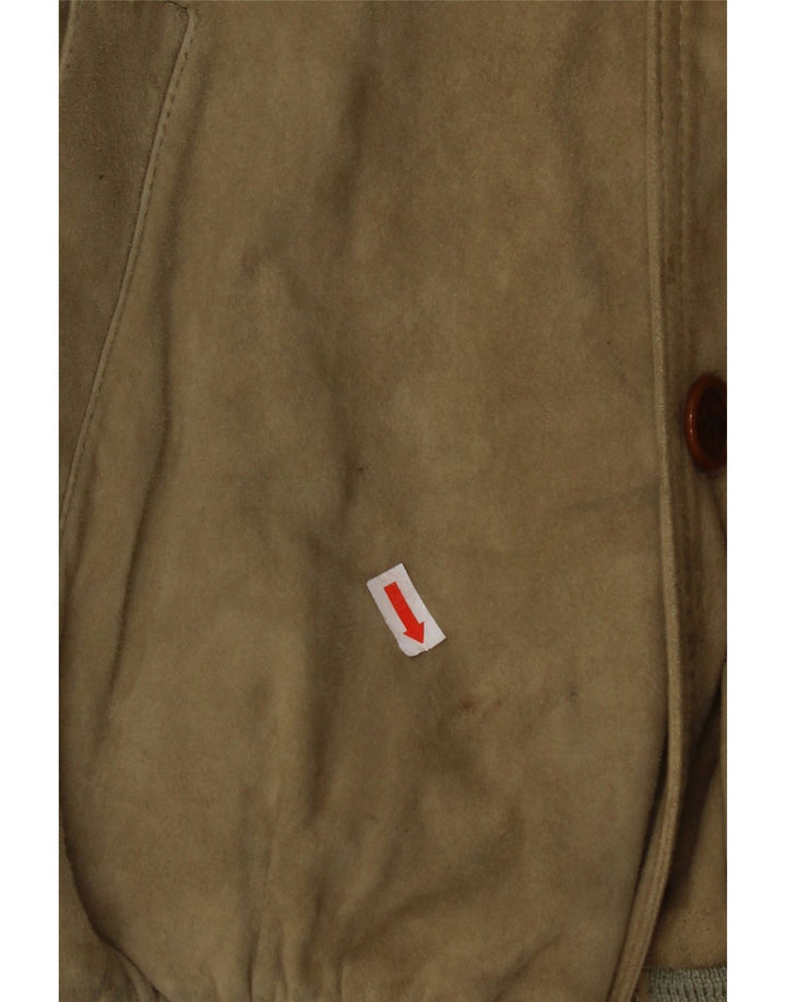 Jaqueta bomber masculina VINTAGE de camurça IT 48 bege médio