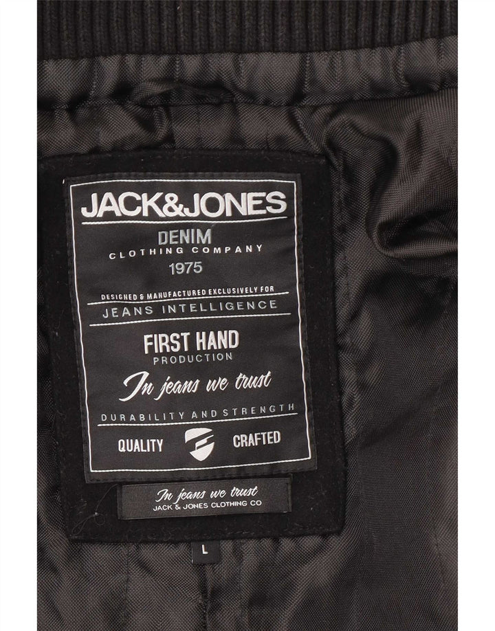 Casaco masculino Pea Jack & Jones Reino Unido 40 grande lã preta