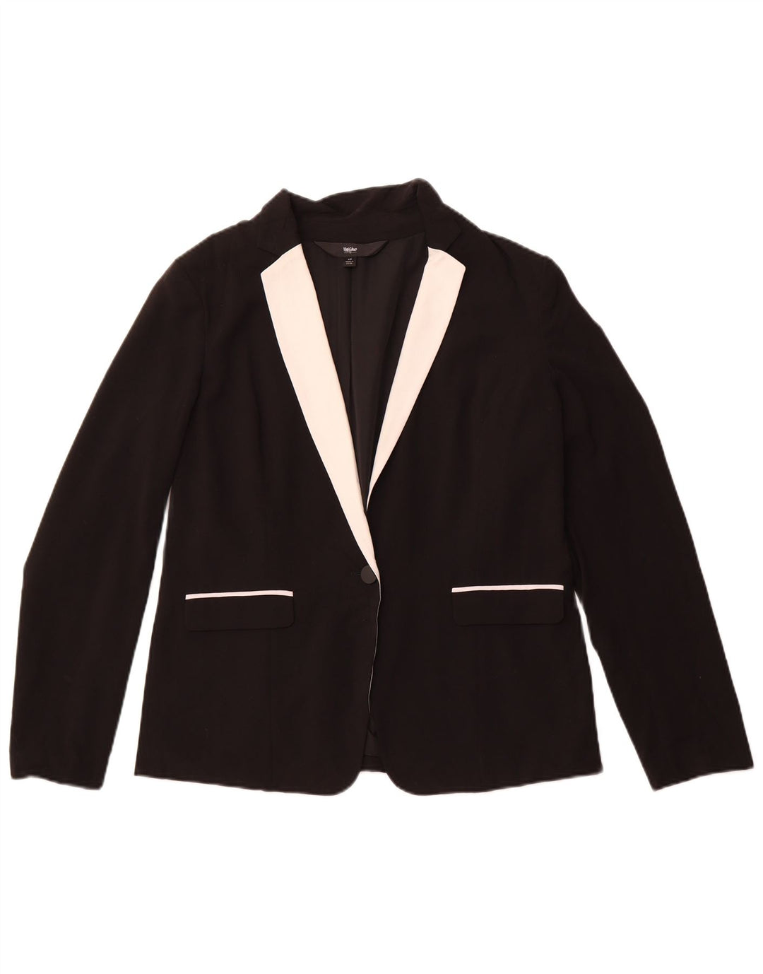 Jaqueta blazer feminina MOSSIMO com 1 botão UK 16 grande bloco colorido preto