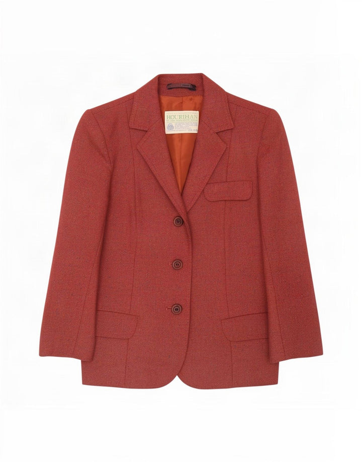 Jaqueta blazer feminina Jimmy Hourihan com 3 botões Reino Unido 8 pequenas manchas vermelhas