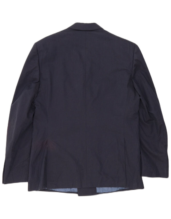 Jaqueta blazer masculina Marks & Spencer com peito duplo Reino Unido 42 grande azul marinho