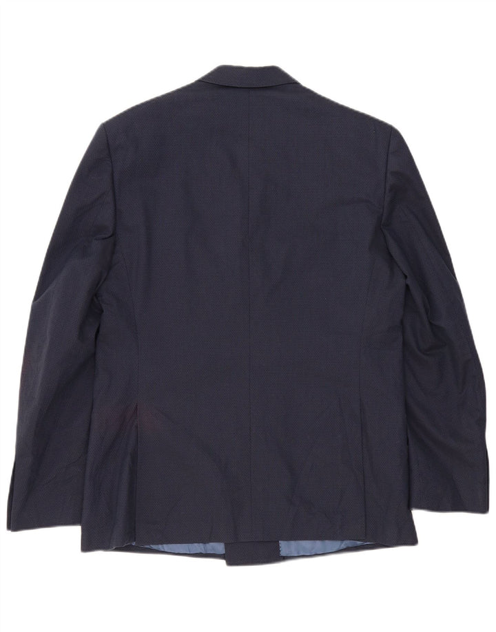 Jaqueta blazer masculina Marks & Spencer com peito duplo Reino Unido 42 grande azul marinho
