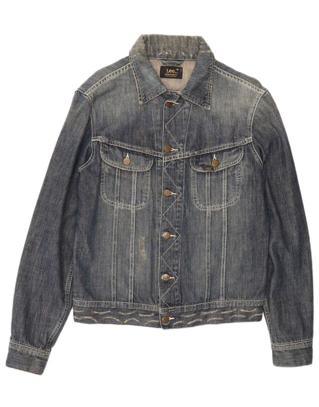 Jaqueta jeans feminina Lee UK 14 algodão azul médio