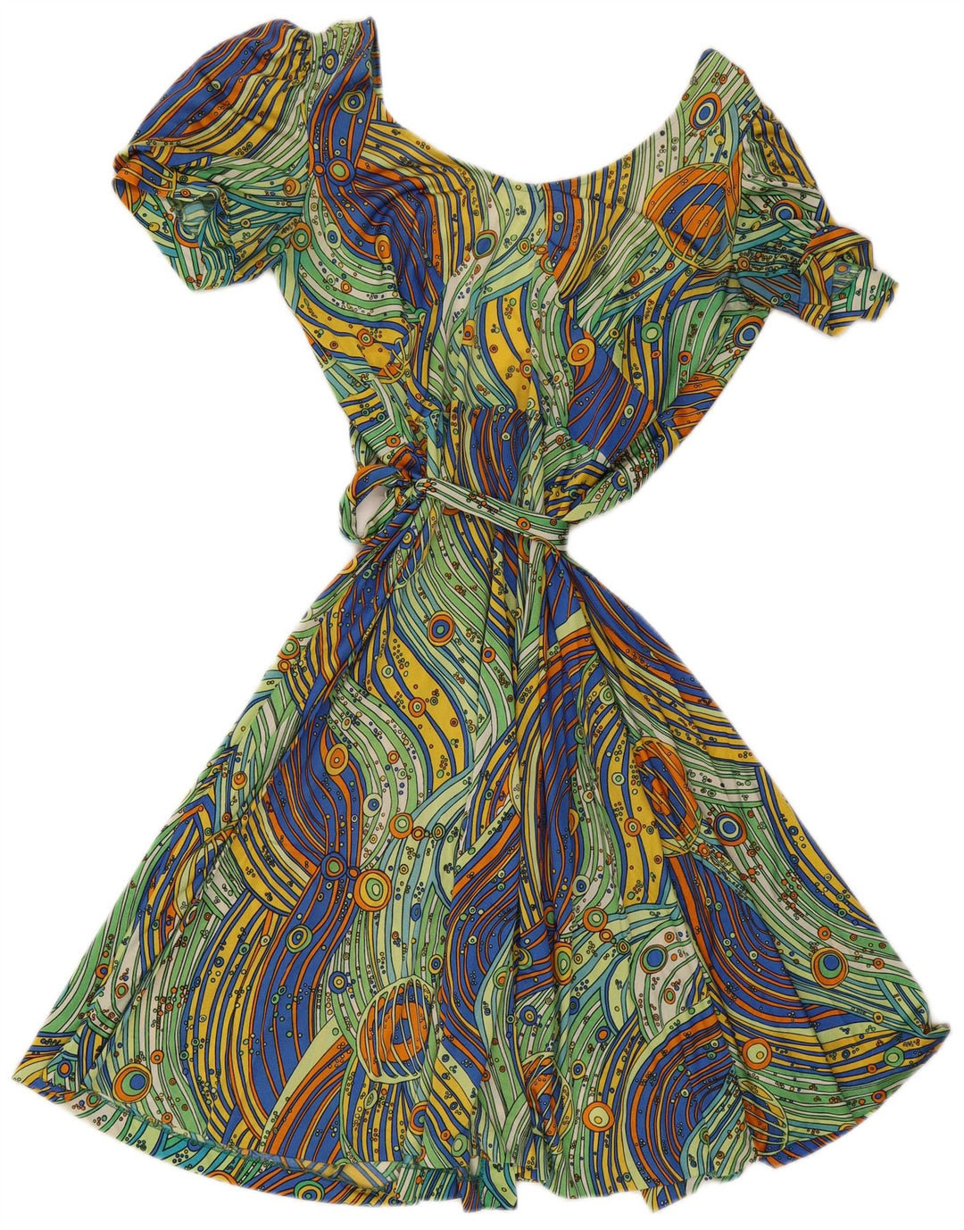 Vestido feminino vintage IT 48 XL listrado multicolorido