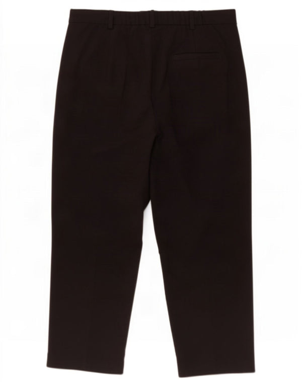 Calça capri feminina de cintura alta Marks & Spencer Reino Unido 14 grande W32 L23 preta