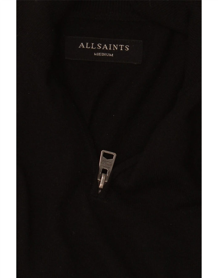 Suéter masculino All Saints com zíper e gola média preto