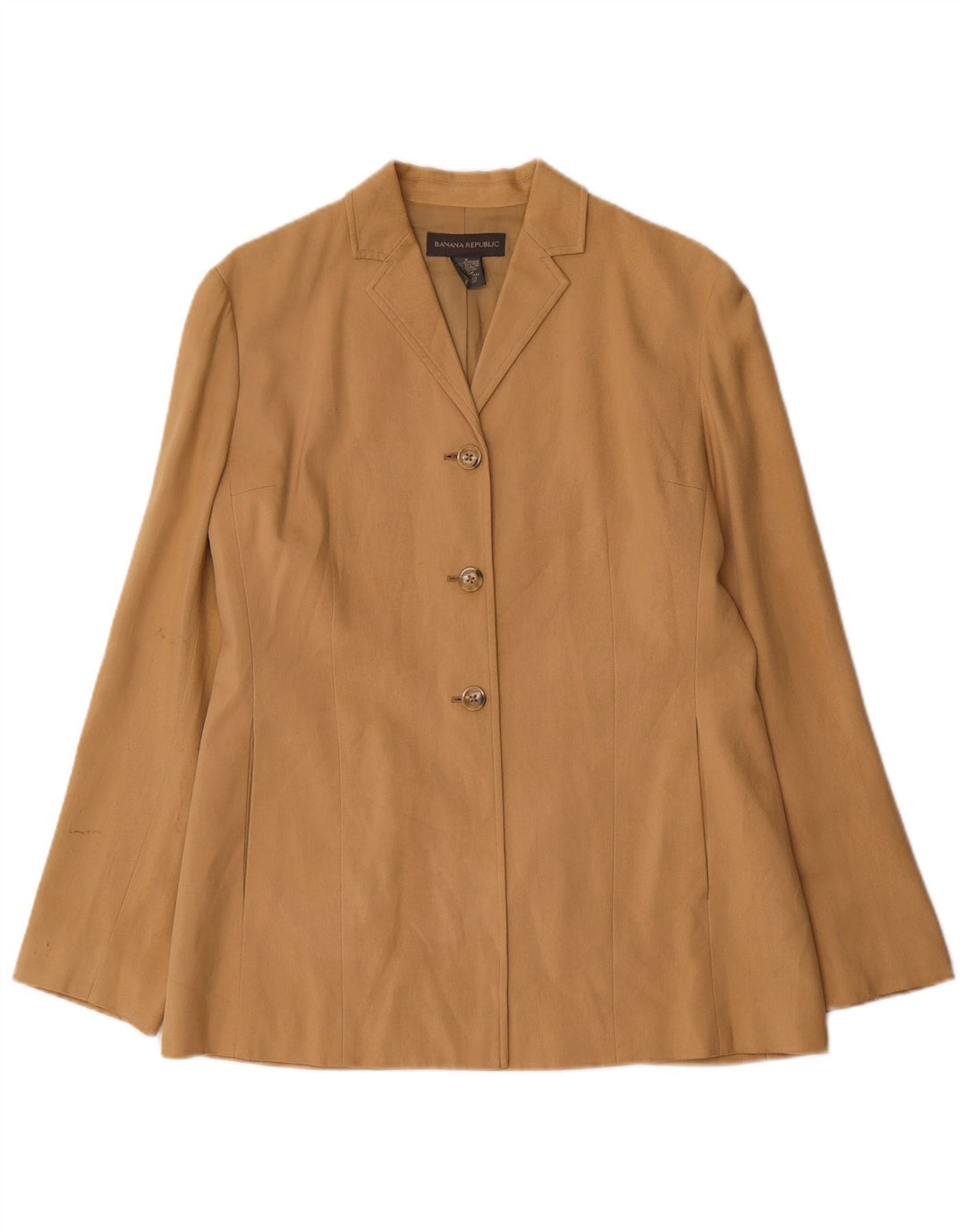 Jaqueta blazer feminina de 3 botões Banana Republic Reino Unido 8 pequena seda bege