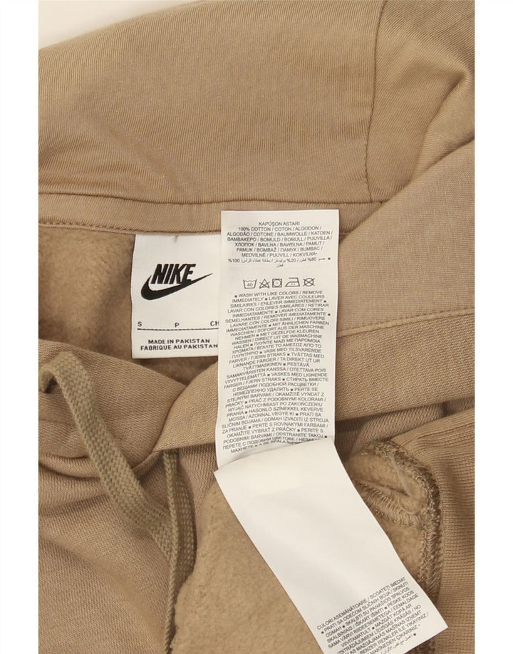 Nike Mens Hoodie Jumper Pequeno Algodão Bege