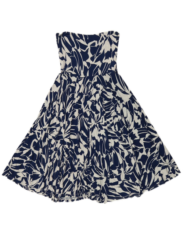 Vestido feminino MINT VELVET sem alças Reino Unido 8 viscose floral azul pequeno