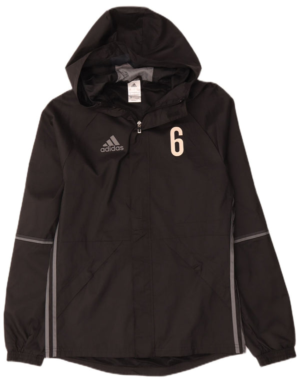 Adidas Mens Graphic Hooded Rain Jacket UK 36 Pequeno Poliéster Preto