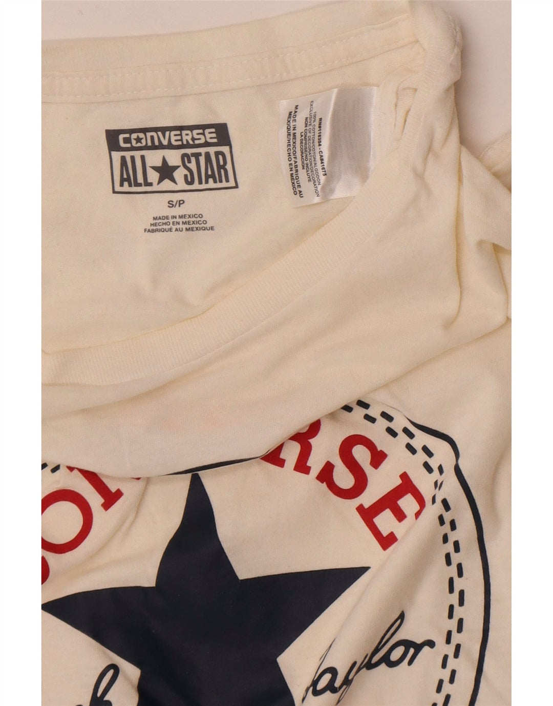 Camiseta masculina Converse com estampa gráfica pequena de algodão off white