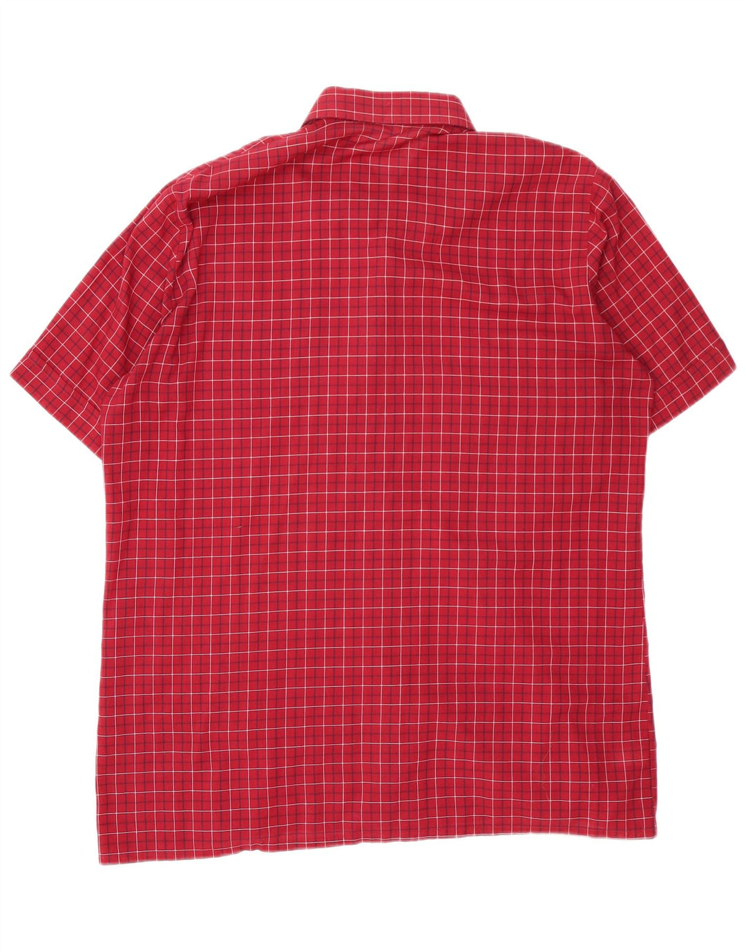 Camisa masculina de manga curta VINTAGE xadrez vermelho médio