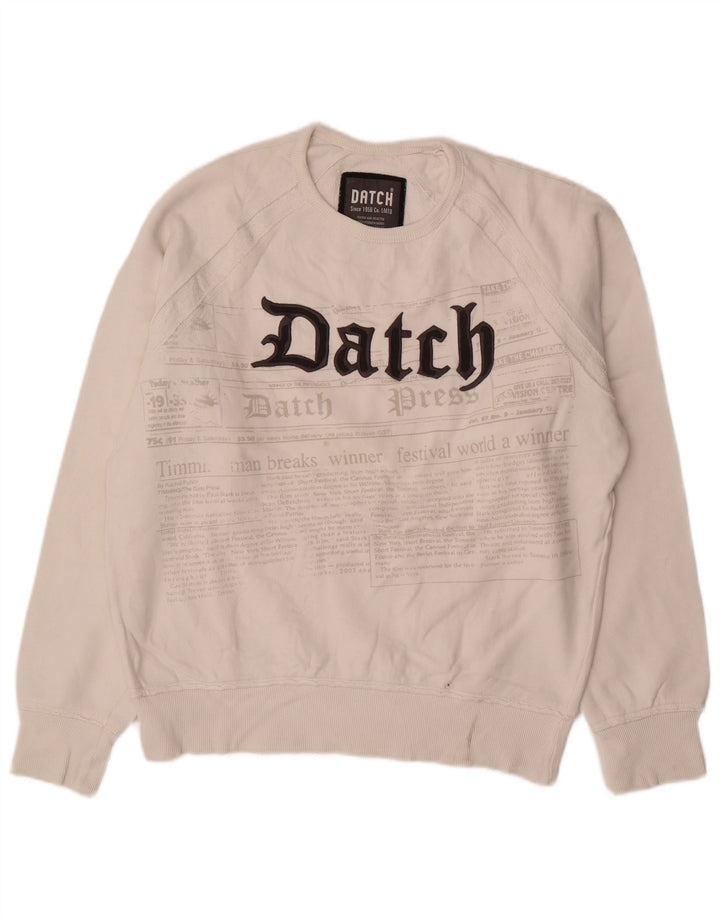 Datch moletom gráfico masculino jumper médio algodão branco