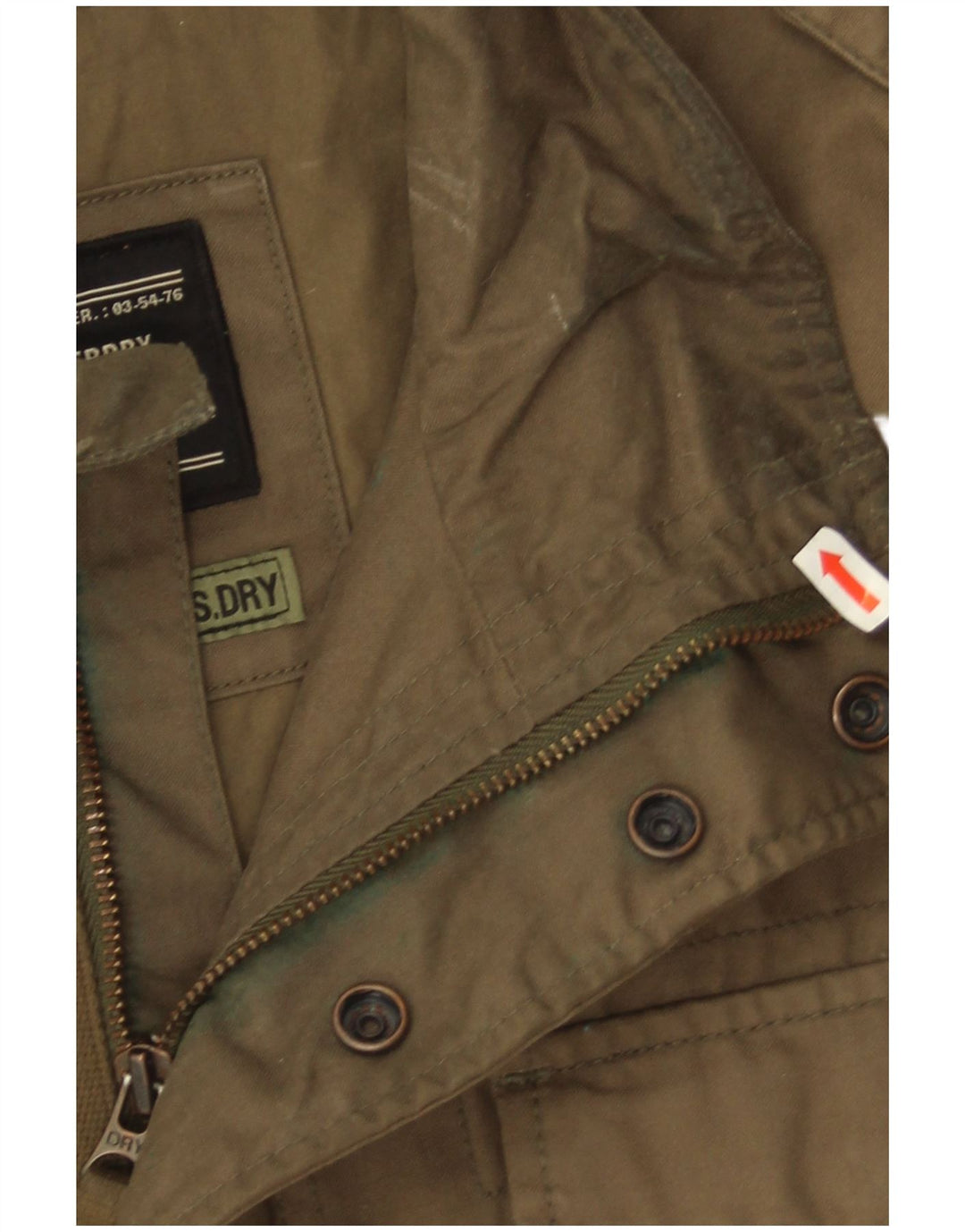 Jaqueta militar masculina Superdry UK 40 grande algodão cáqui