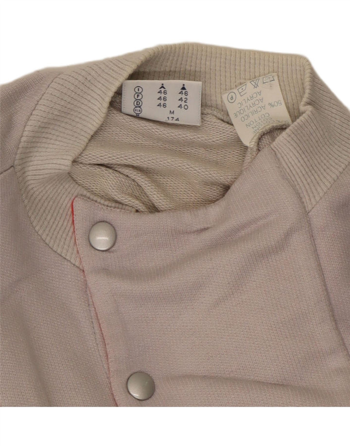 LOTTO Suéter feminino com gola redonda e botão UK 14 risca de giz cinza médio