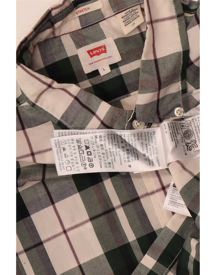 Camisa Stretch Masculina Levi's Grande Algodão Xadrez Multicolorido