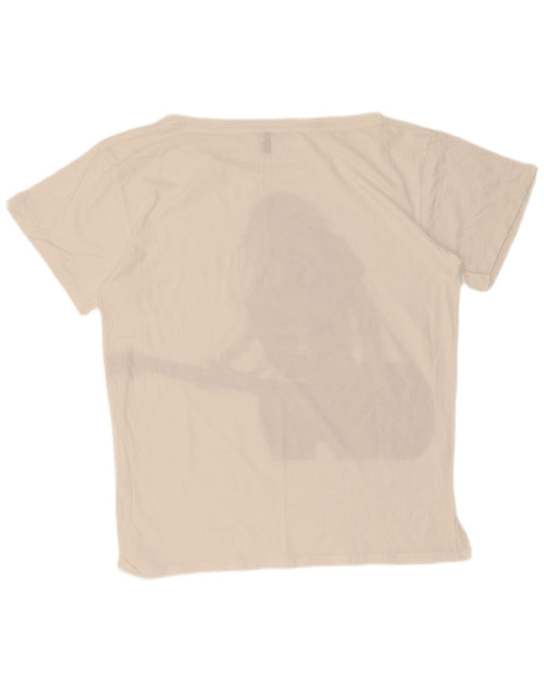 Camiseta feminina gráfica Benetton UK 18 XL branca