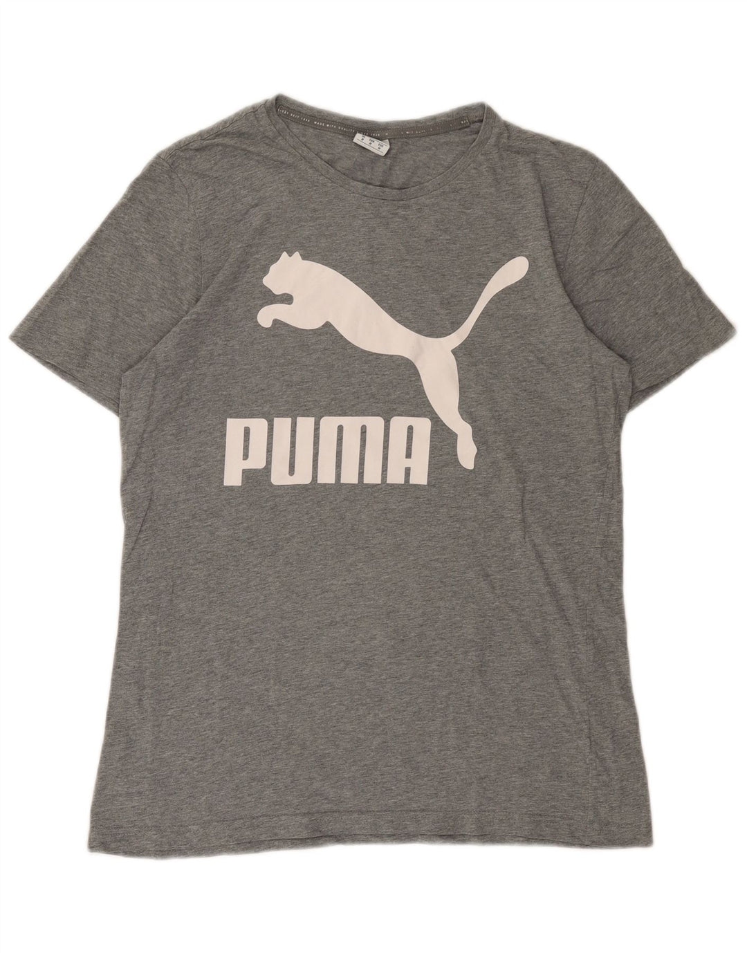 Camiseta masculina Puma Graphic Top cinza médio manchado