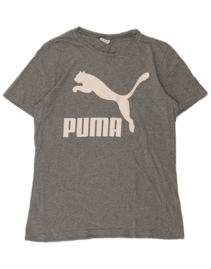 Camiseta masculina Puma Graphic Top cinza médio manchado