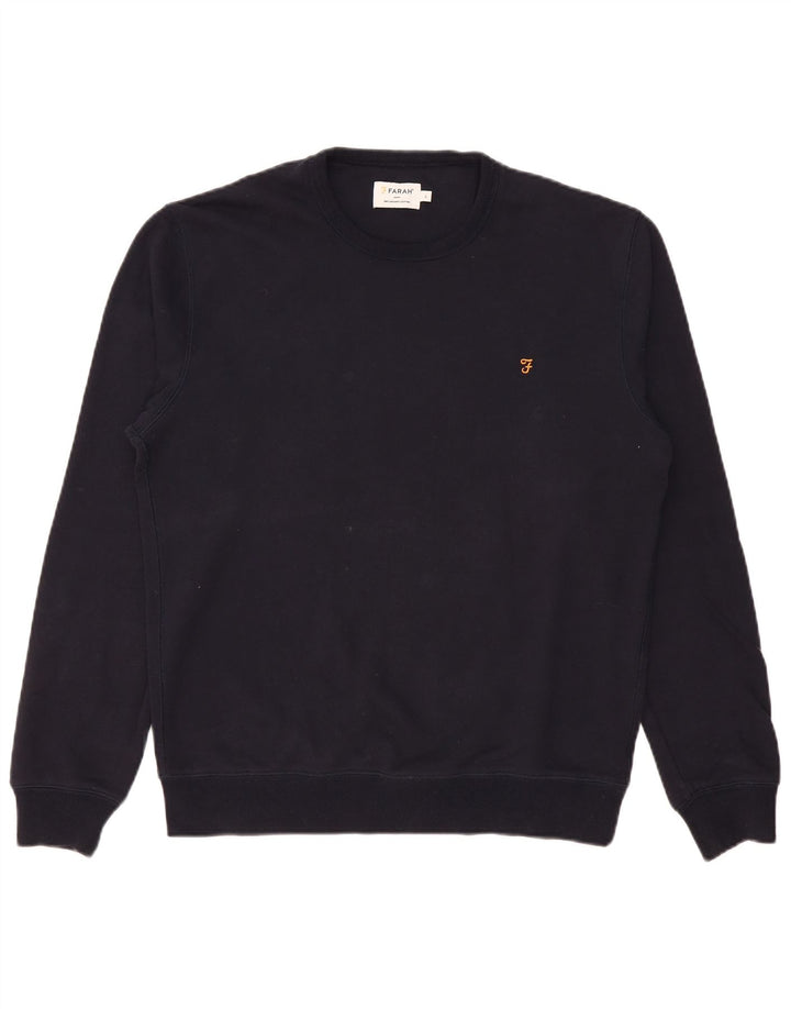 Farah moletom masculino jumper grande algodão azul marinho