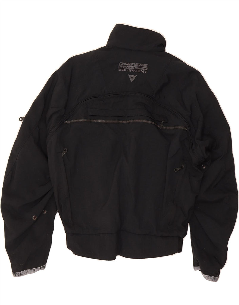 DAINESE Womens Graphic Racer Jacket UK 14 Medium Black Nylon Vintage Dainese and Second-Hand Dainese from Messina Hembry 