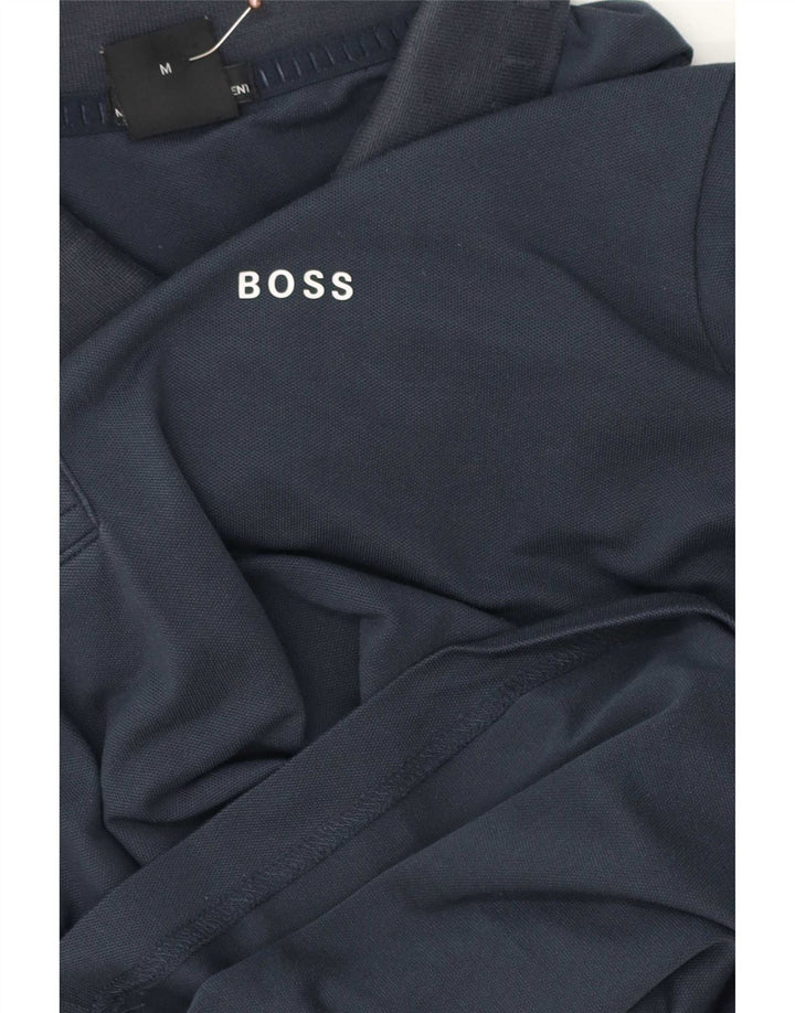 Camisa polo masculina Hugo Boss Slim Fit azul marinho médio