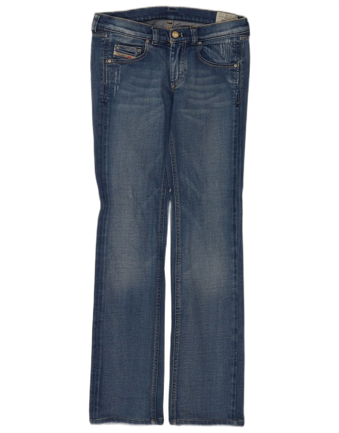 Diesel feminino Doozy Straight Jeans W26 L32 azul algodão